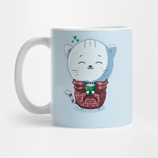 Kawaii cat and warm coffee Mug